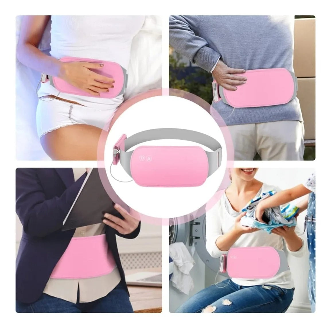 CINTURON TERMICO PORTATIL PARA COLICOS MENSTRUALES Y DOLOR ABDOMINAL