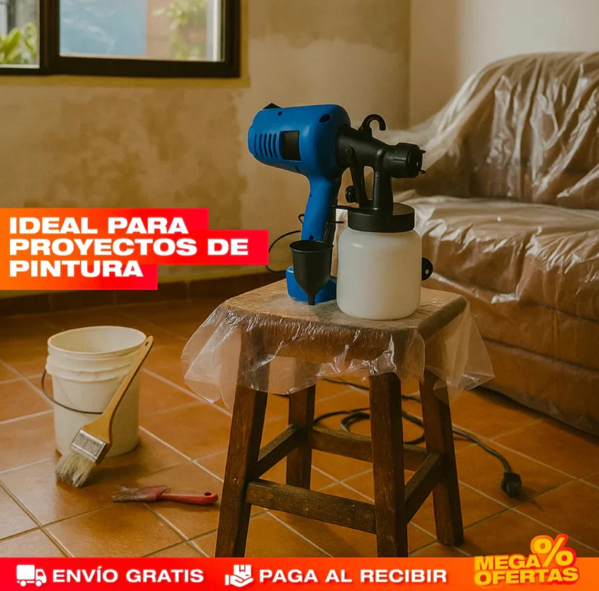 PISTOLA PULVERIZADORA DE PINTURA-ACABADO PERFECTO