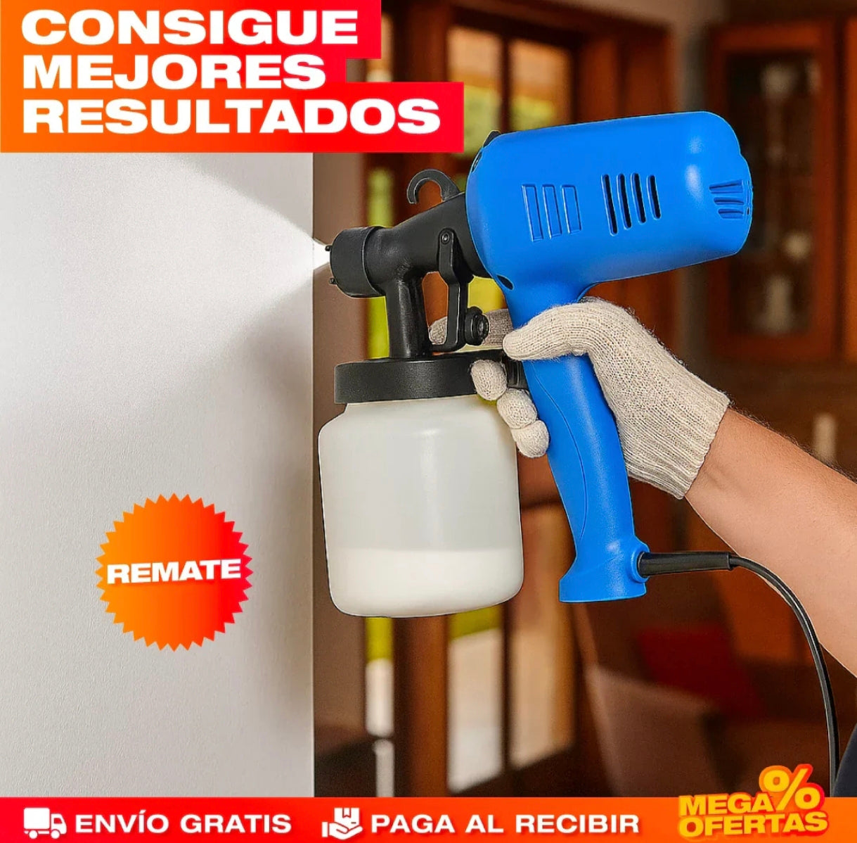 PISTOLA PULVERIZADORA DE PINTURA-ACABADO PERFECTO
